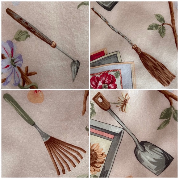 👒 Talbots, Vintage Perennial Millennial Floral Silk Scarf - Picture 12 of 16